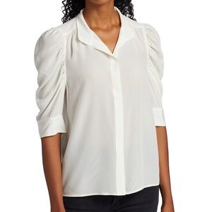Frame Denim Gillian Puff Sleeve Silk Top